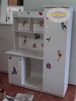 Tủ kết hợp bàn học trắng